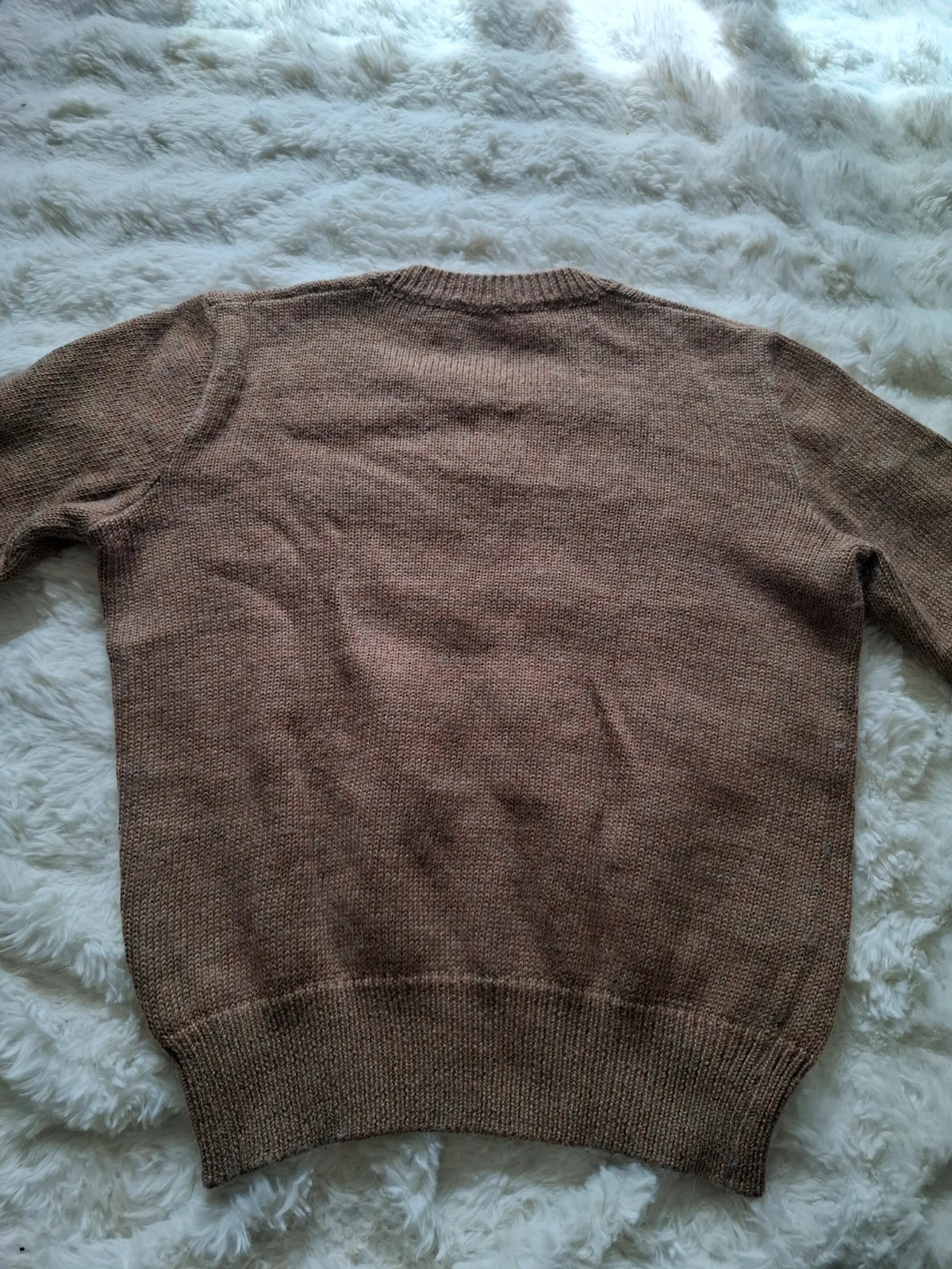 Pull Rétro Vintage Années 80-90 / Pull-over Maille Col V Marron Chiné T.L / L – Vintage – taille L 3