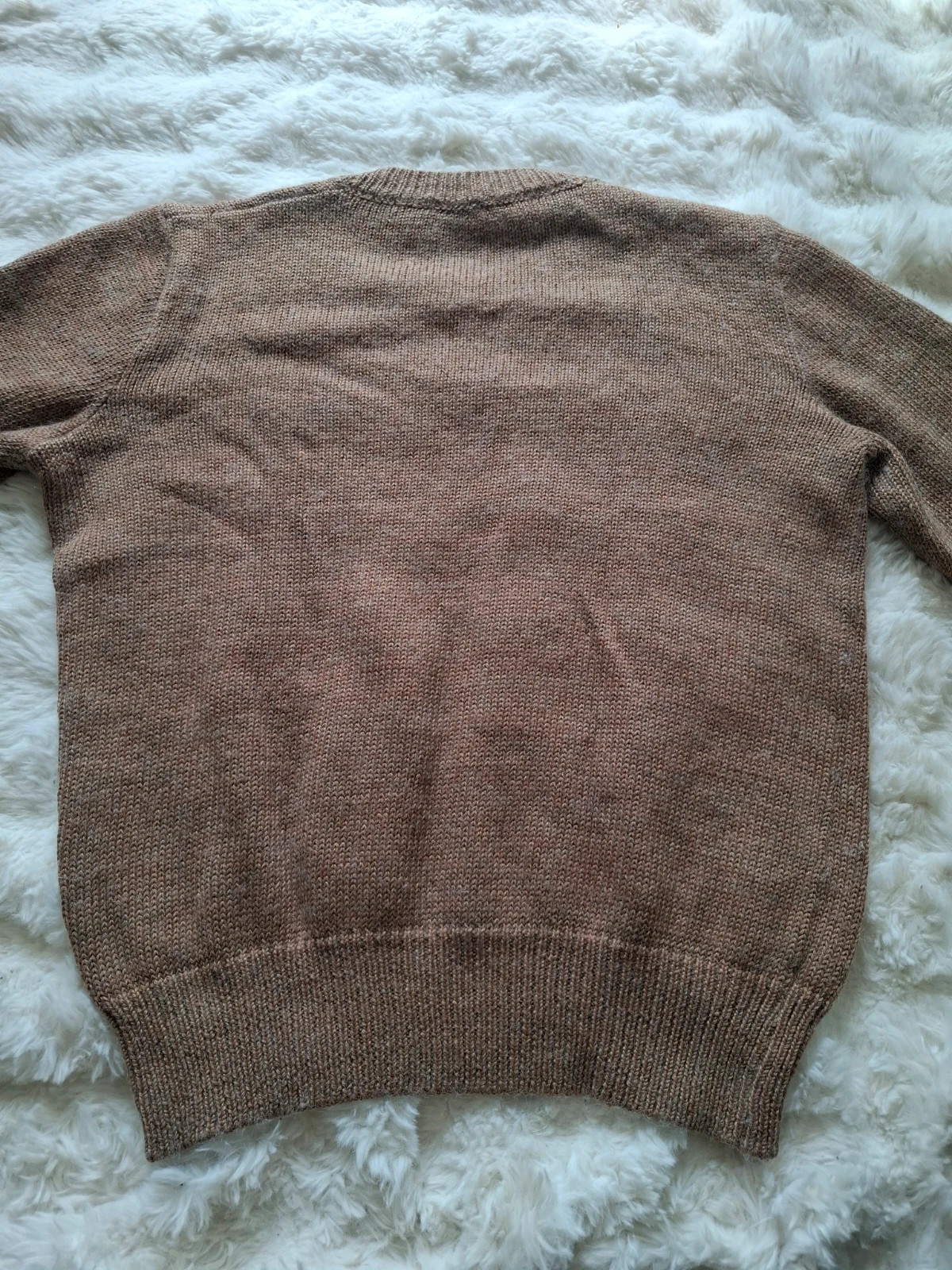 Pull Rétro Vintage Années 80-90 / Pull-over Maille Col V Marron Chiné T.L / L – Vintage – taille L 5