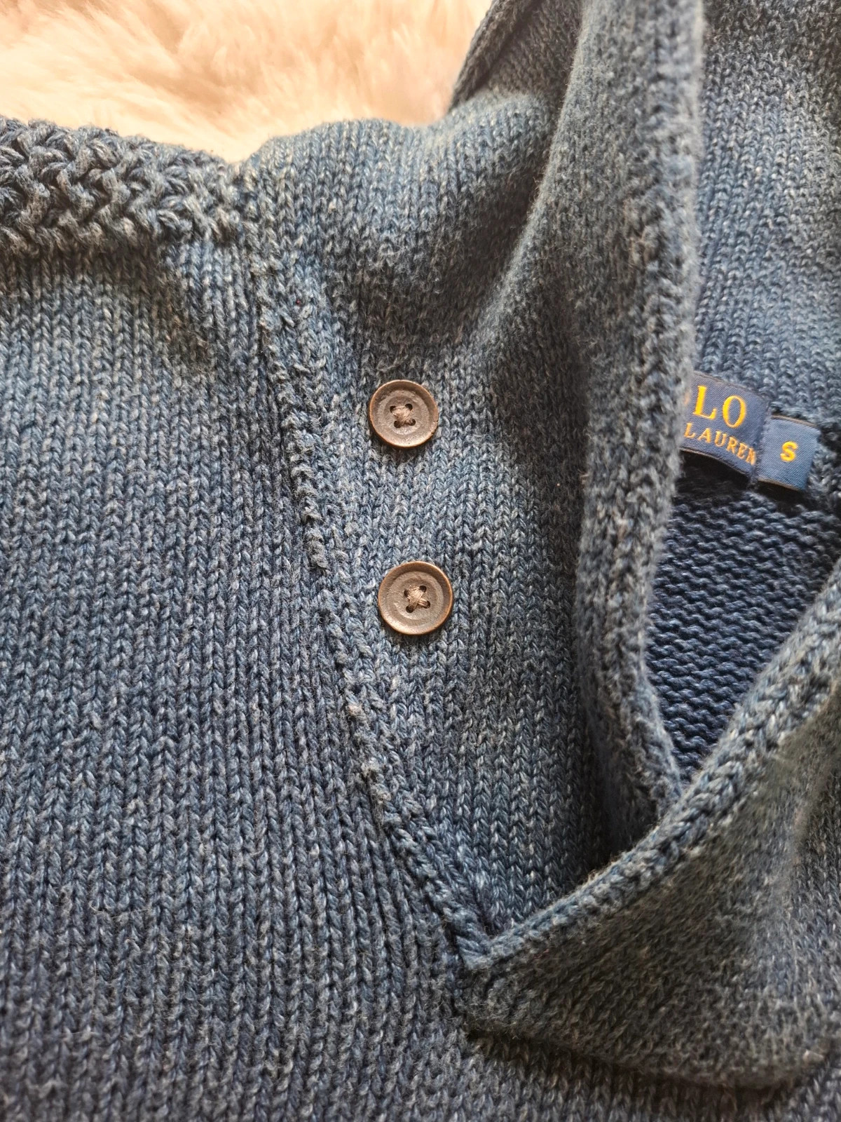 Pull Rétro Vintage / Pull-over Col Châle & Boutons Polo Ralph Lauren Bleu T.S / S – Polo Ralph Lauren – taille S 3