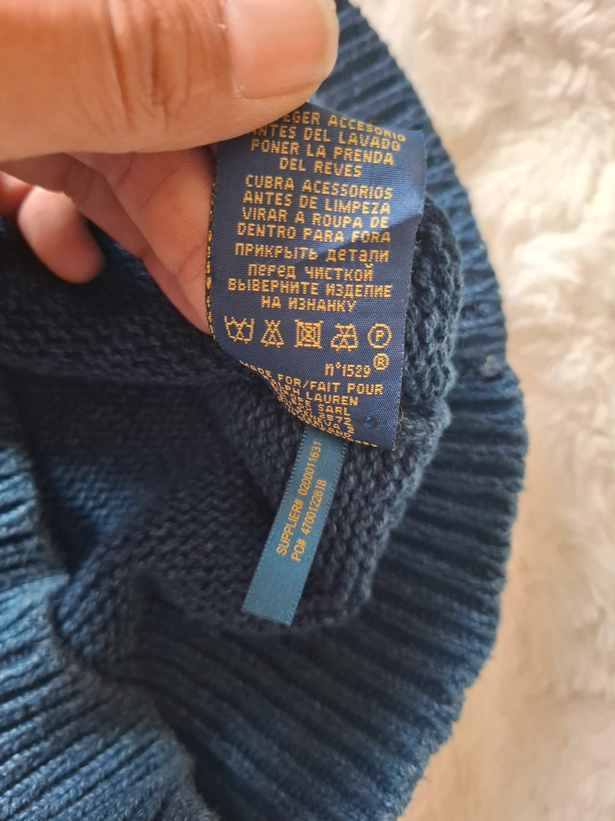 Pull Rétro Vintage / Pull-over Col Châle & Boutons Polo Ralph Lauren Bleu T.S / S – Polo Ralph Lauren – taille S 5