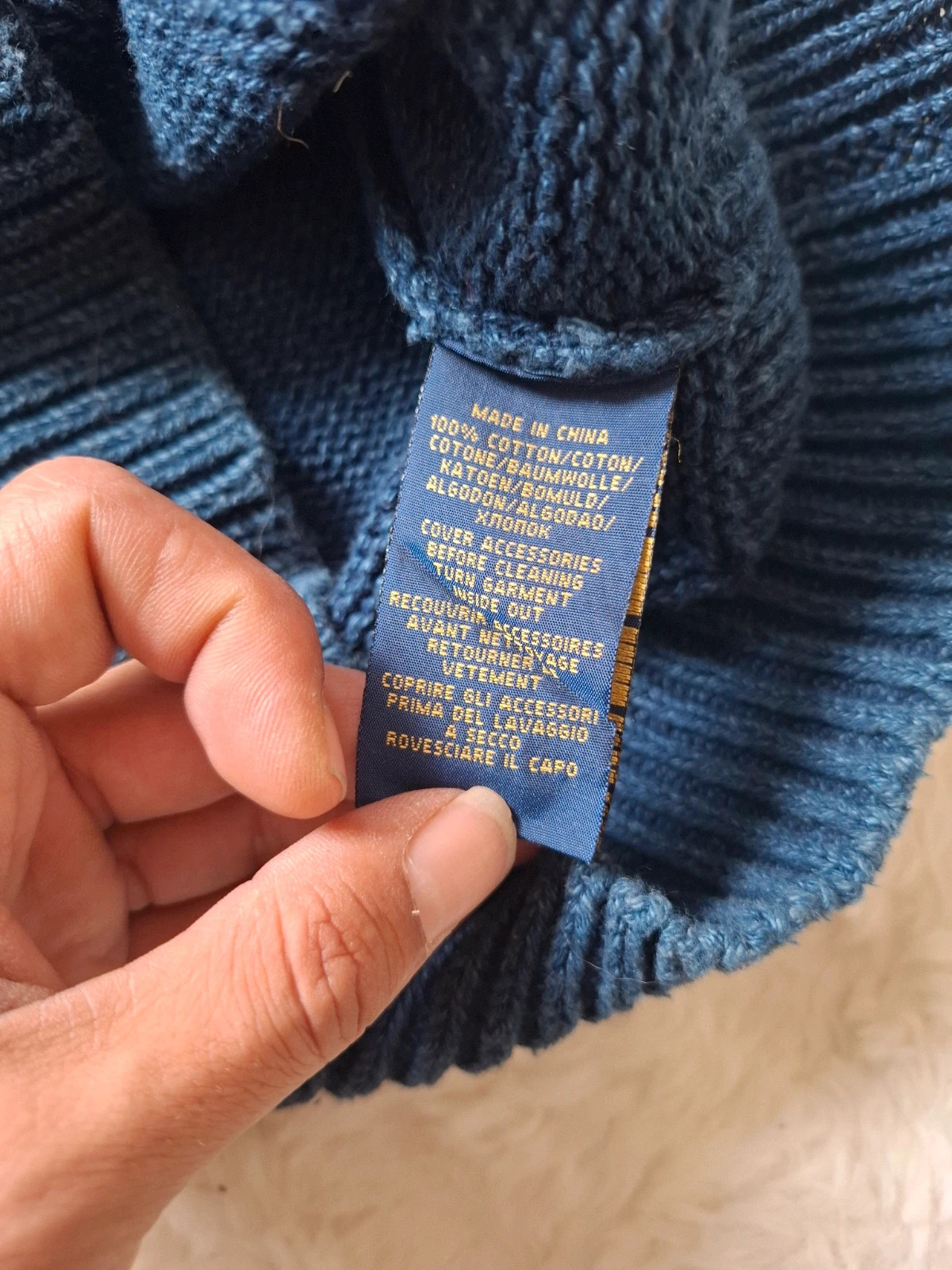 Pull Rétro Vintage / Pull-over Col Châle & Boutons Polo Ralph Lauren Bleu T.S / S – Polo Ralph Lauren – taille S 4