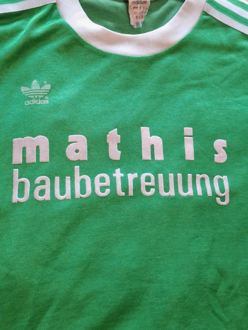 Maillot Vintage de Football Adidas - Vert - Meckenbeuren & Sponsor Mathis Baubetreuung - Taille M – adidas – taille M 4