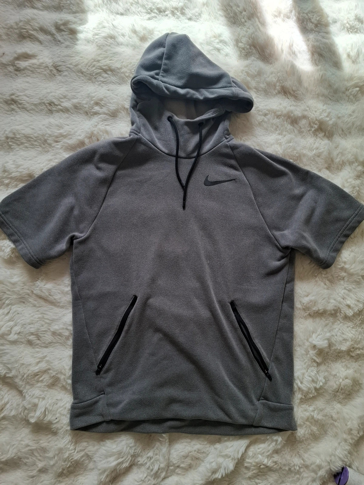 Sweat / Hoodie à Capuche Manches Courtes Nike Gris Tech Fleece T.S / S