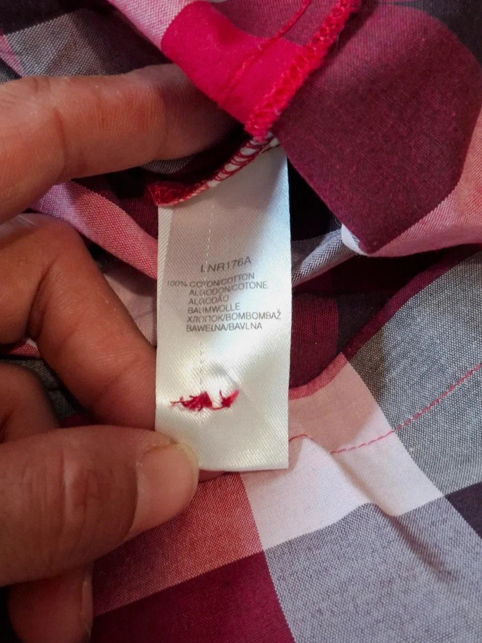 Robe à Carreaux Chemise Naf Naf - Rouge, Gris & Rose - Manches Courtes - Taille 38 – Naf Naf – taille M / 38 / 10 5