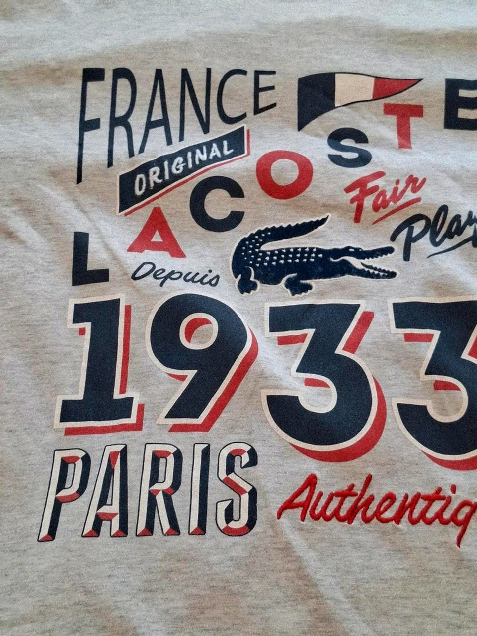 T-shirt Gris chiné Lacoste - Regular Fit - Taille 3 (équivalent S/M) – Lacoste – taille S 4