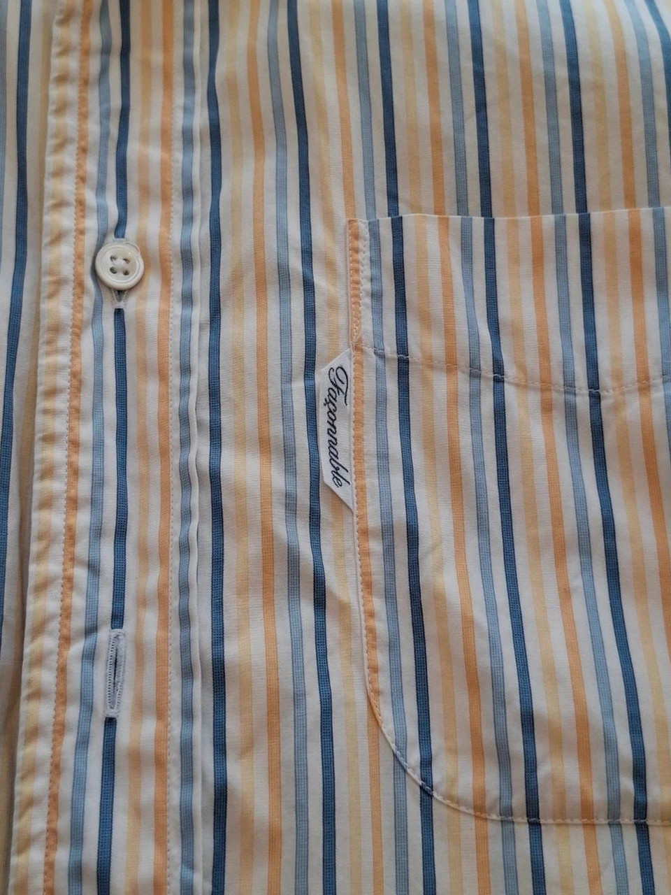 Chemise Façonnable Vintage Manches Courtes - Rétro Rayures - Taille 2 / 15R (S/M) – Façonnable – taille M 3