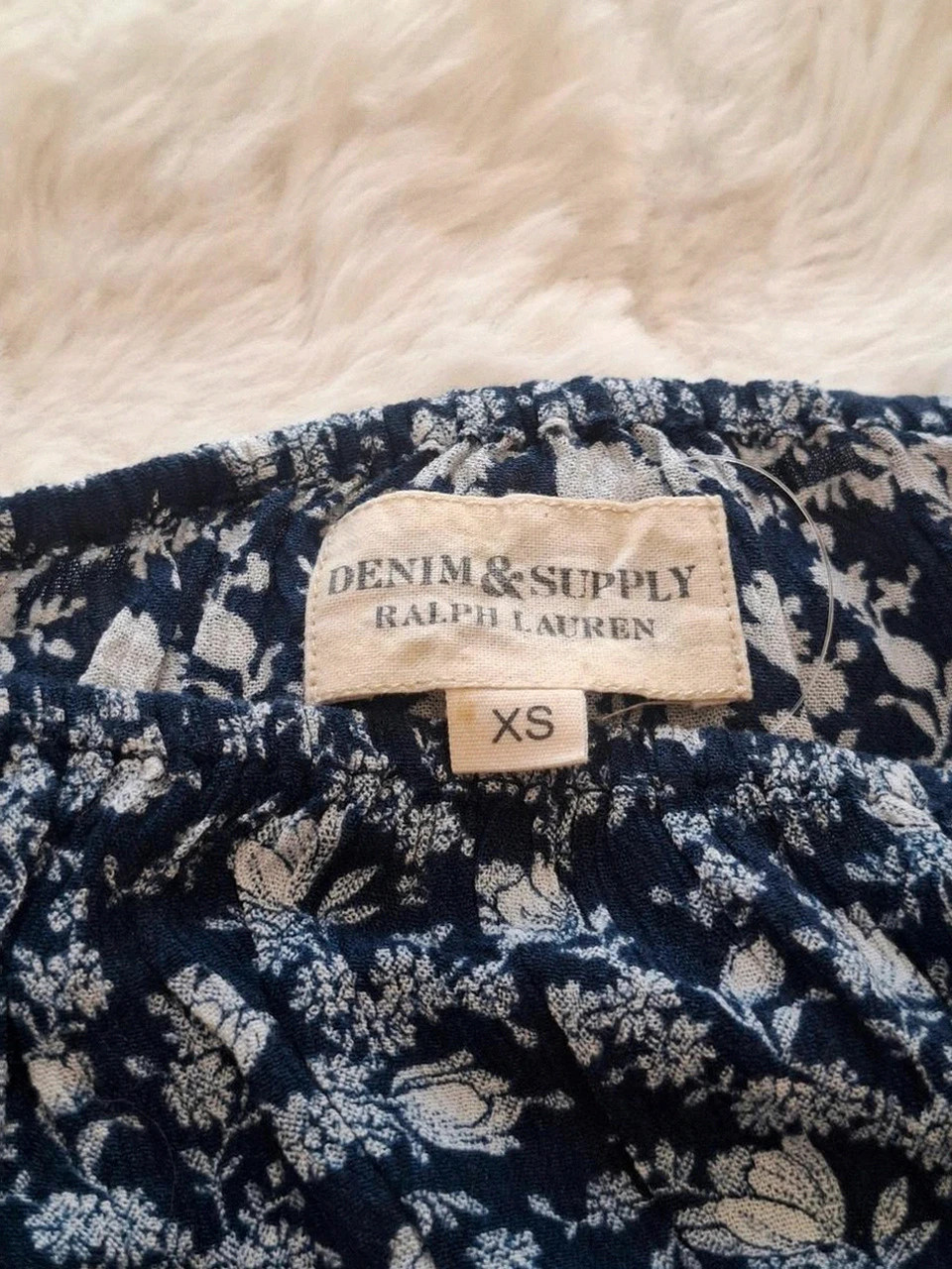 Fleuri Crop Top Denim & Supply Ralph Lauren - Bleu & Blanc - Taille XS – Ralph Lauren – taille XS / 34 / 6 3