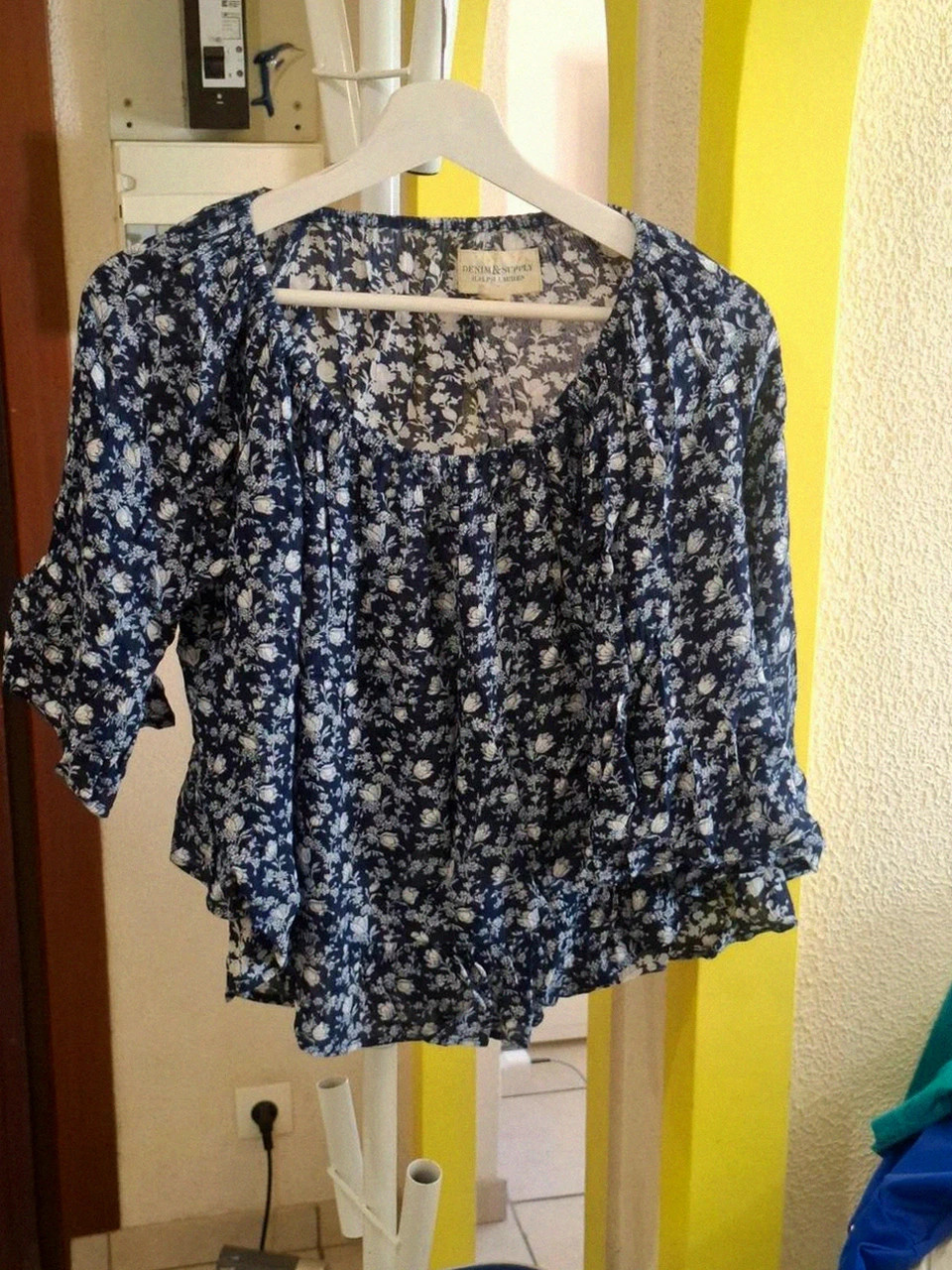 Fleuri Crop Top Denim & Supply Ralph Lauren - Bleu & Blanc - Taille XS