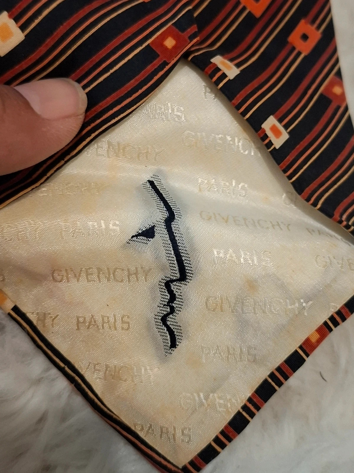 Cravate Rétro Géométrique / Luxe Givenchy Gentleman Paris Soie – Givenchy 4