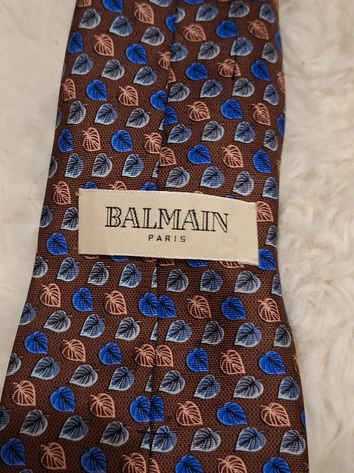 Cravate Chic Motifs Feuilles / Luxe Balmain Paris 100% Soie – Balmain 3