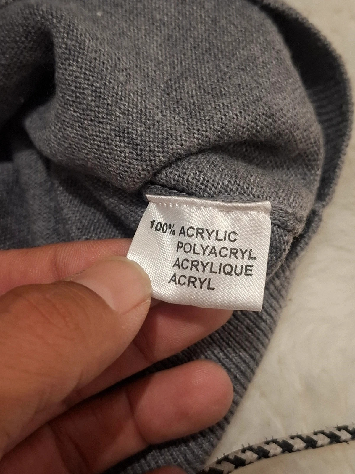 Pull Rétro Col Montant / Mock Neck Gris Happy Life T.XL / XL – Happy Life – taille XL 4
