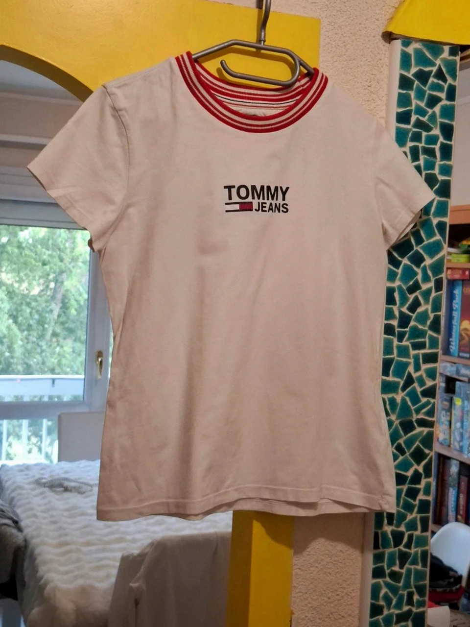 T-shirt Tommy Jeans col rayé rouge blanc - Taille XS – Tommy Hilfiger – taille S / 36 / 8 2