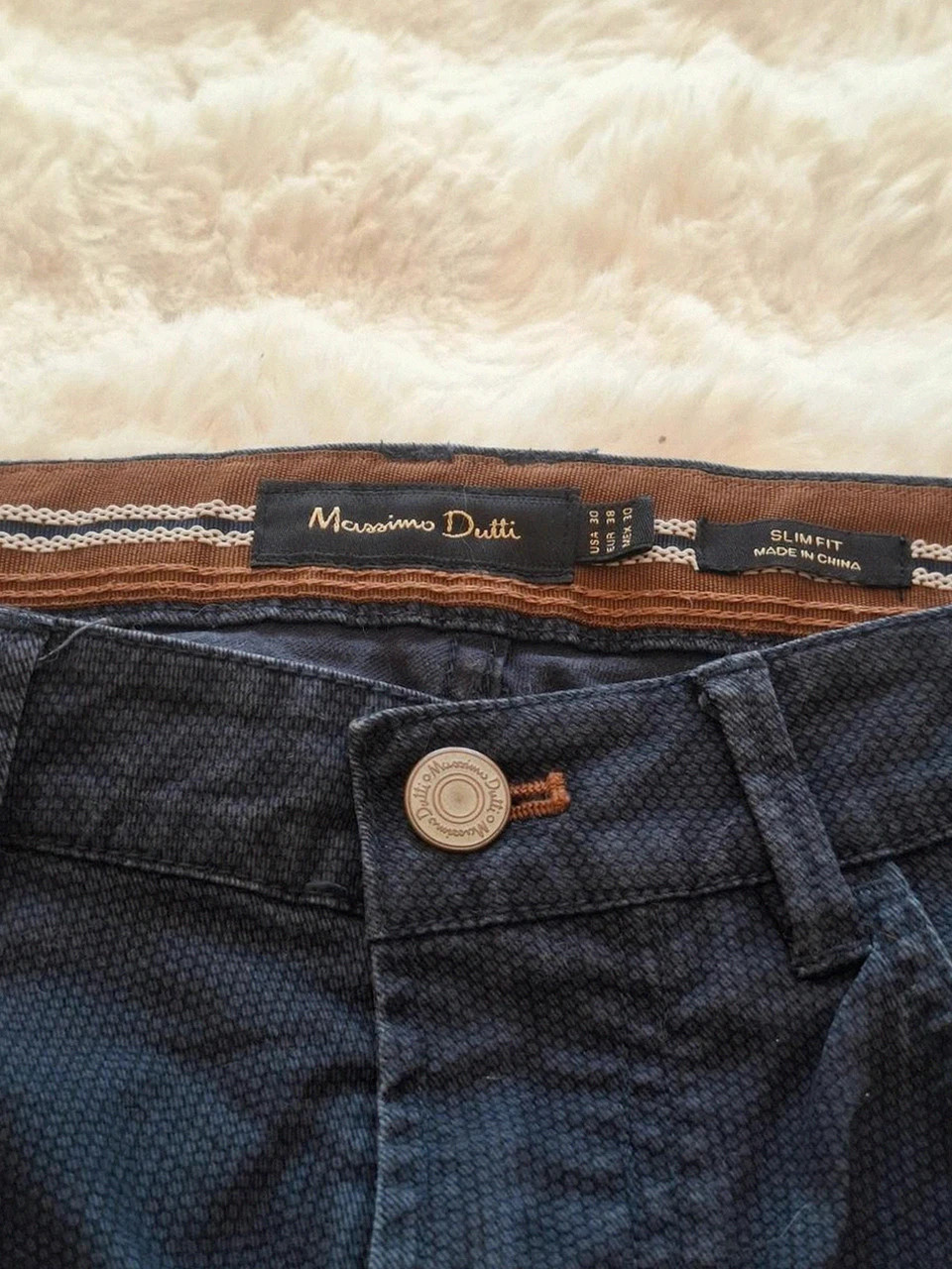Chino / Pantalon texturé Slim Fit Massimo Dutti - Bleu marine - Taille 30 (EUR 38) – Massimo Dutti – taille W28 | FR 38 2