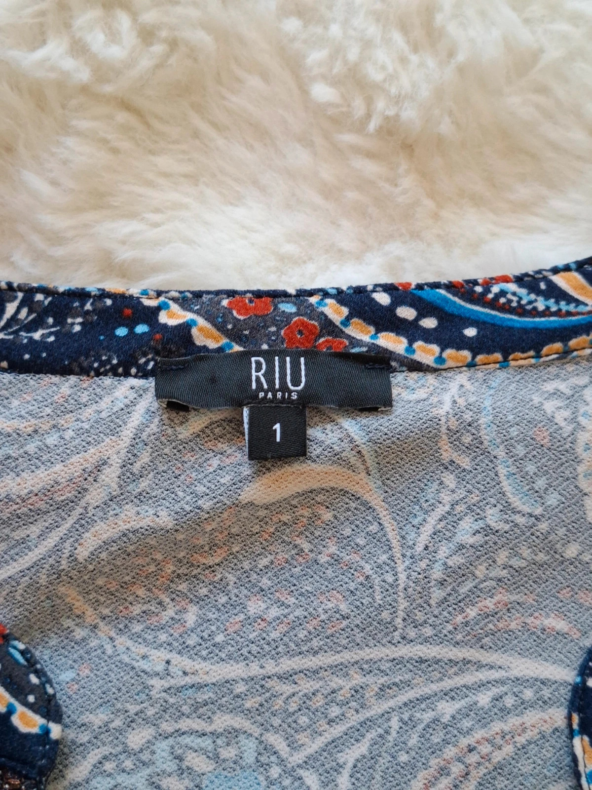 T-shirt / Blouse Fluide Riu Paris Imprimé Paisley / Cachemire T.1 / S – RIU Paris – taille S / 36 / 8 2