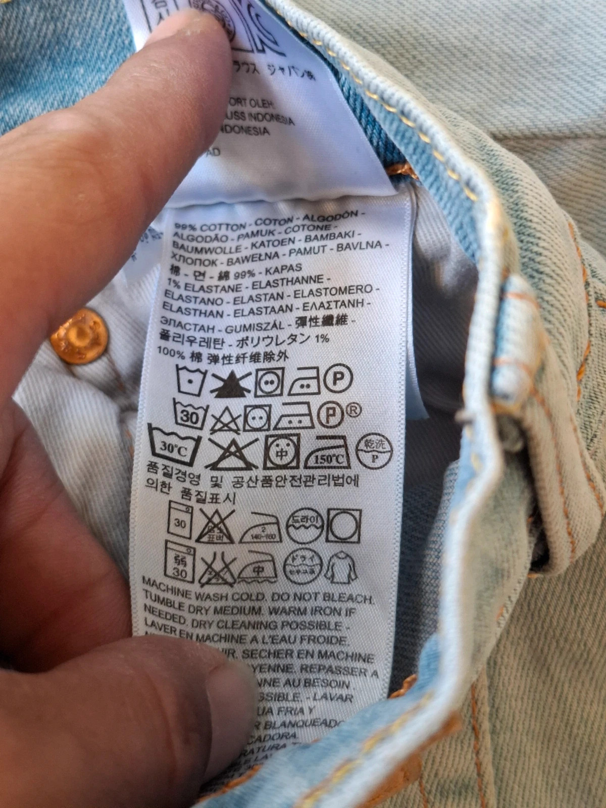 Jean Droit / Slim Levi's Bleu Clair Délavé Rétro T.W31 / L32 – Levi's – taille W31 | FR 40 4