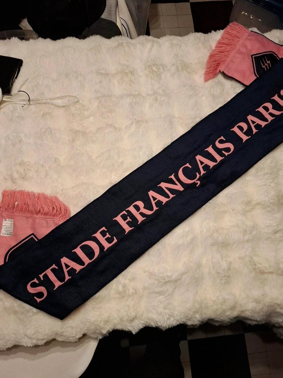 Écharpe Stade Français Paris Rugby Officielle – Vintage Circa 2005 – Marine & Rose – Stade Francais 3