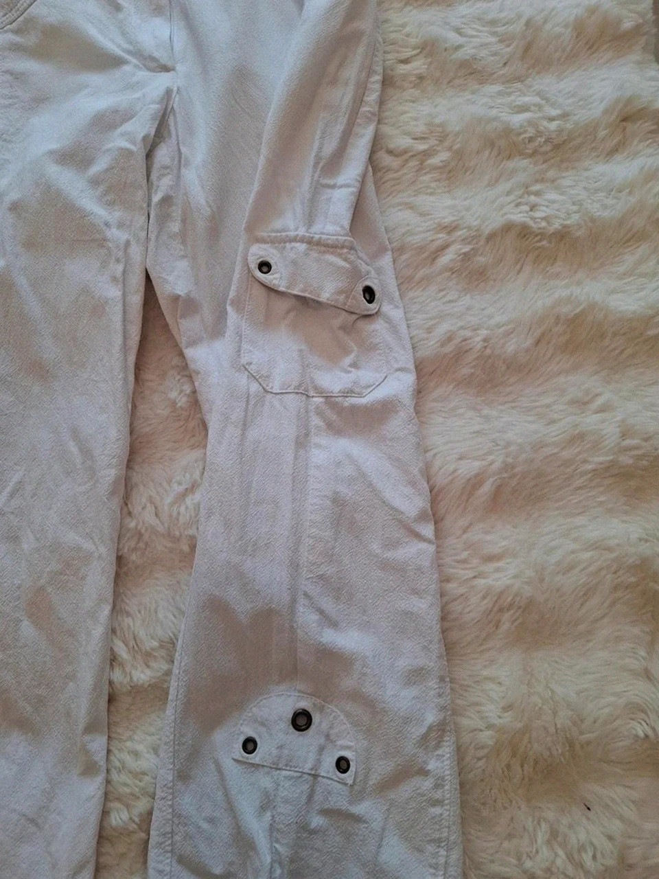 Pantalon Cargo / 7/8e Les Marins de Jac Jac - Blanc - Taille 1 (S/36) – Vintage – taille S / 36 / 8 2