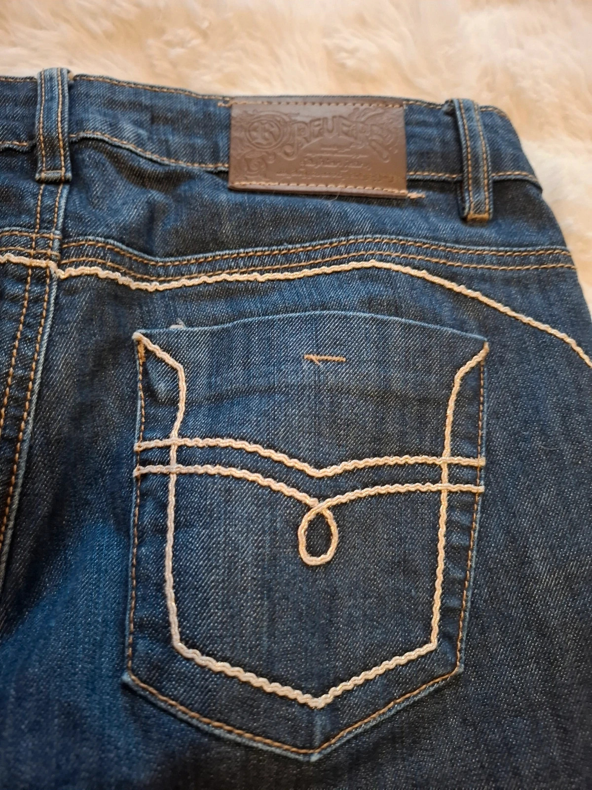 Jean 3/4 / Pantacourt / Corsaire Revers Denim Brut Style Y2K Rétro T.S / 38 – Revers – taille S / 36 / 8 5