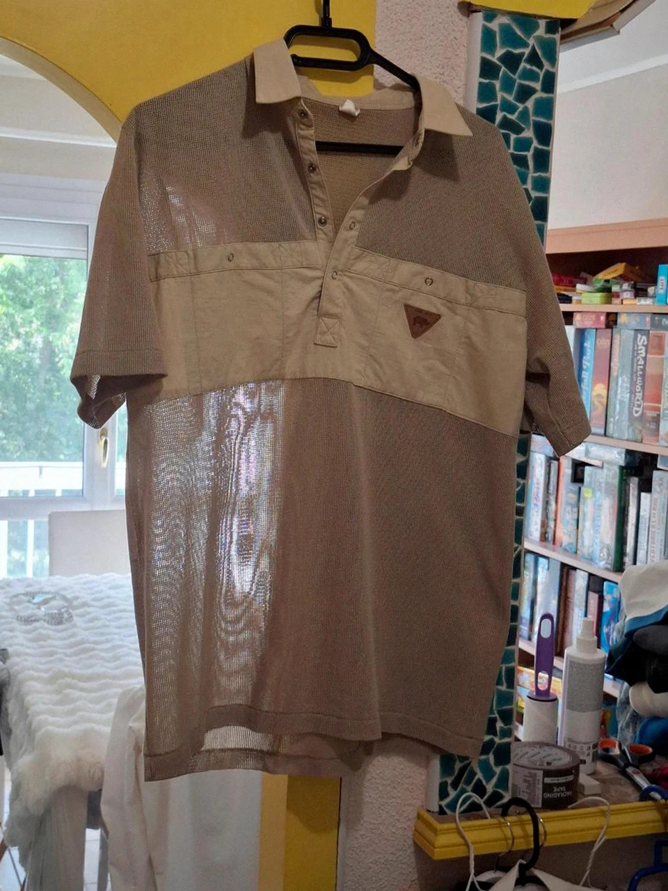 Polo beige vintage à empiècements manches courtes - Taille M (39/40) – Vintage – taille M 2