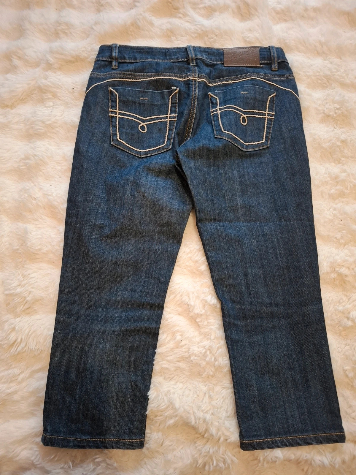 Jean 3/4 / Pantacourt / Corsaire Revers Denim Brut Style Y2K Rétro T.S / 38 – Revers – taille S / 36 / 8 4