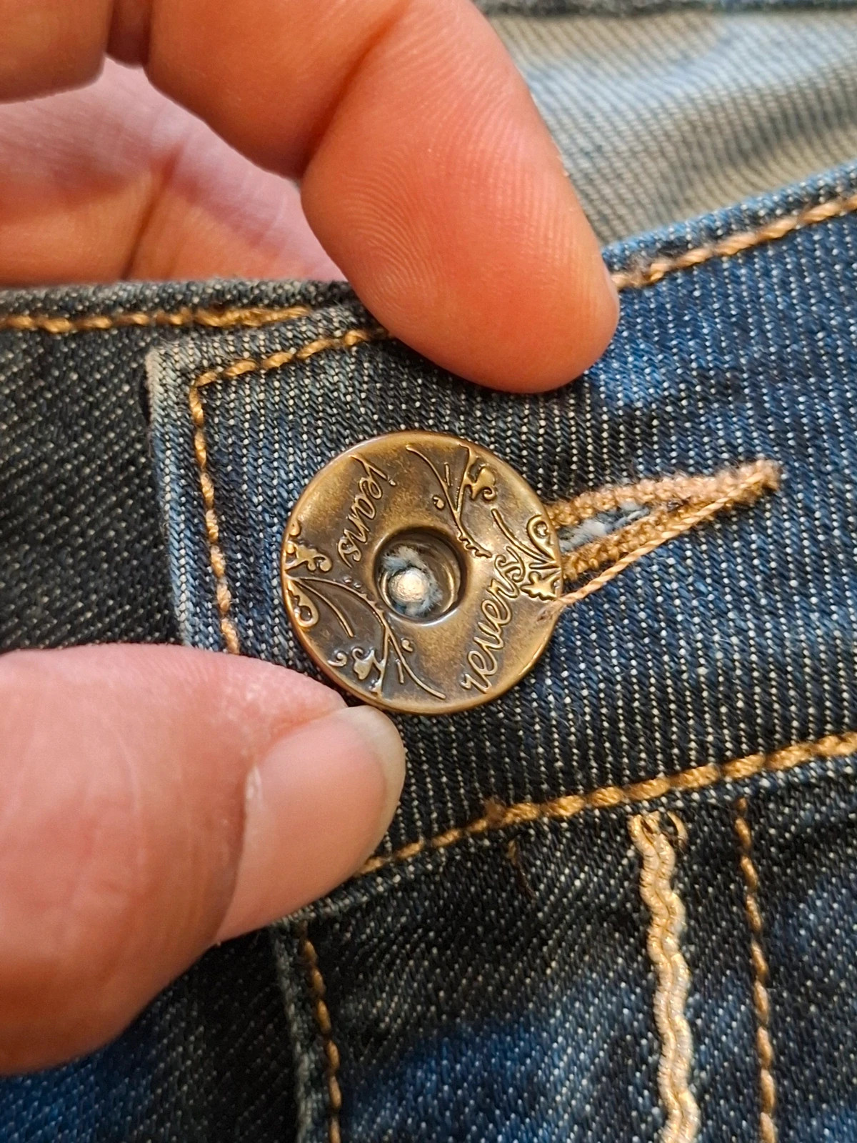 Jean 3/4 / Pantacourt / Corsaire Revers Denim Brut Style Y2K Rétro T.S / 38 – Revers – taille S / 36 / 8 3