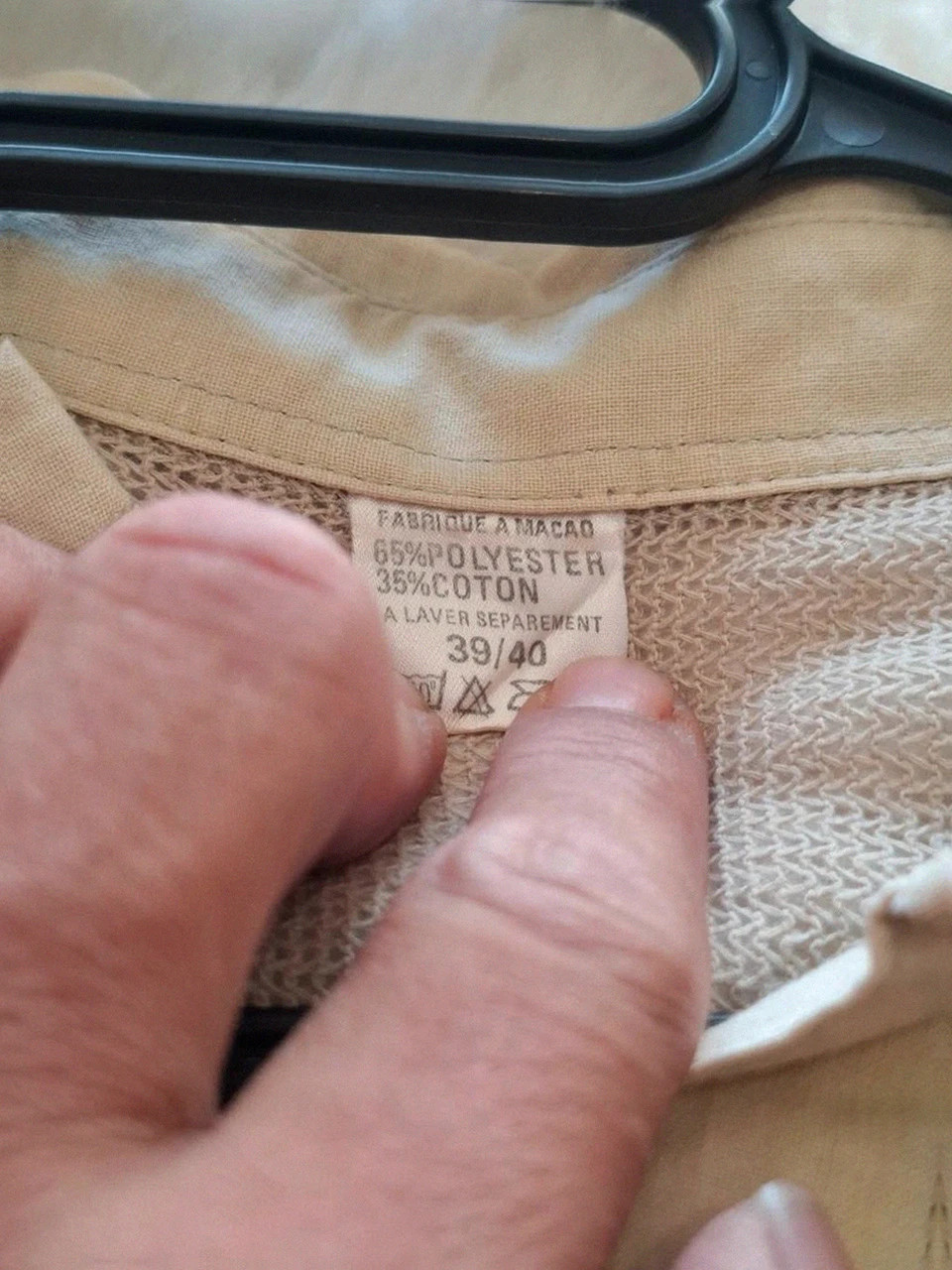 Polo beige vintage à empiècements manches courtes - Taille M (39/40) – Vintage – taille M 3