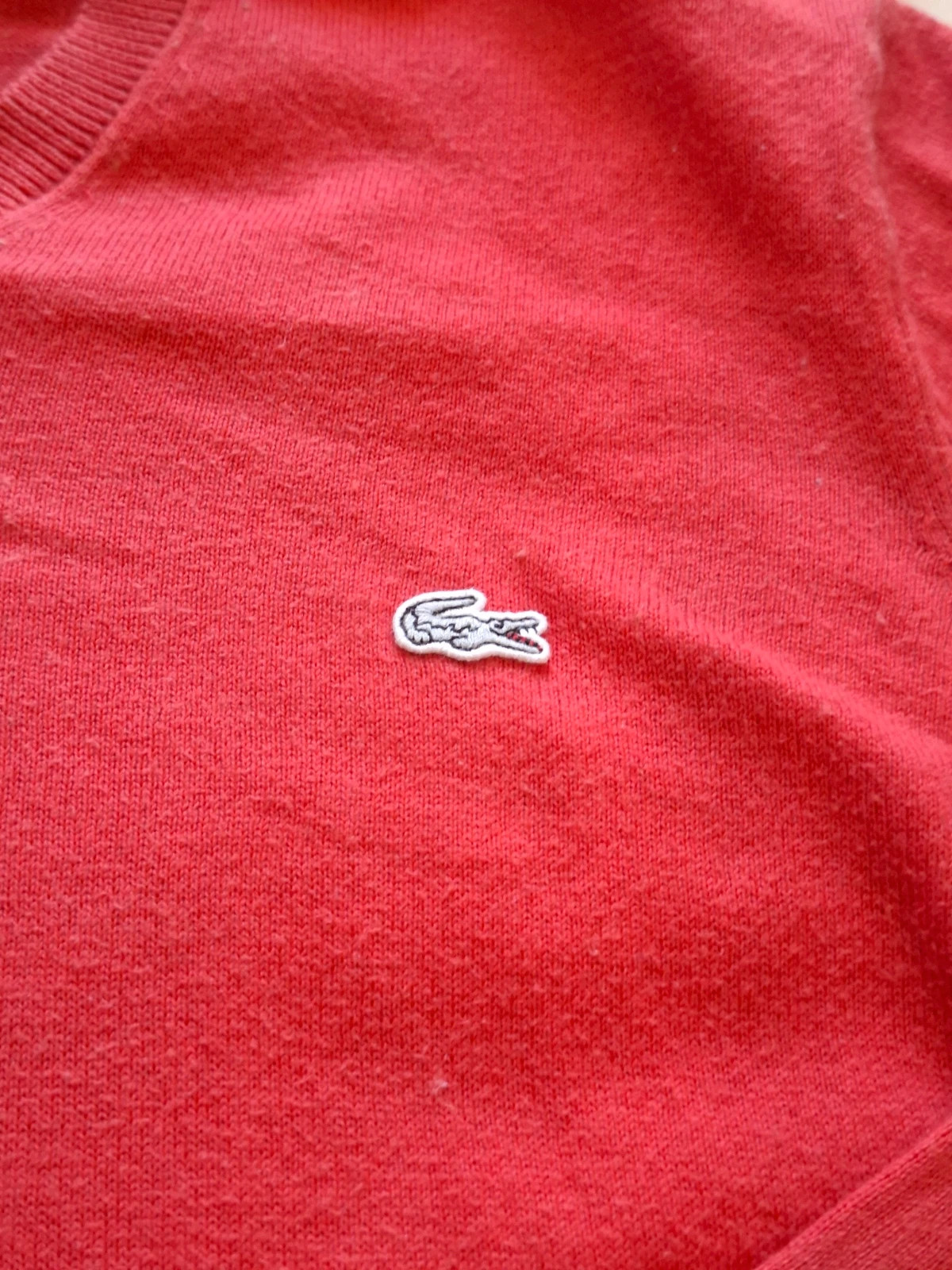 Pull léger Lacoste Rouge Col V Coton Cachemire T.2 / S-M – Lacoste – taille S 2