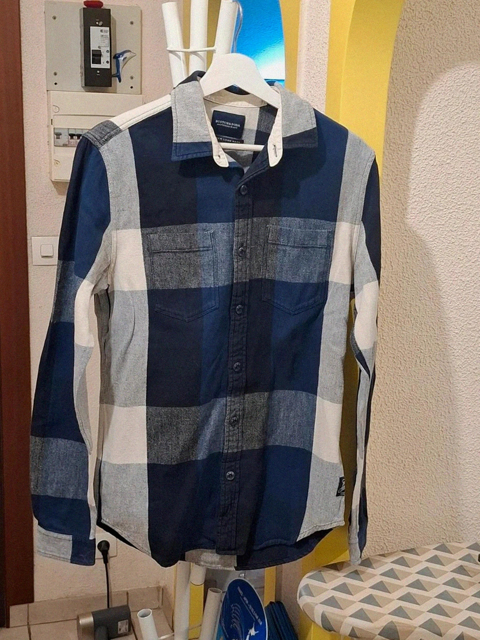 Chemise à Carreaux Épaisse / Surchemise Scotch & Soda Blauw - Bleu / Noir / Blanc - Taille S
