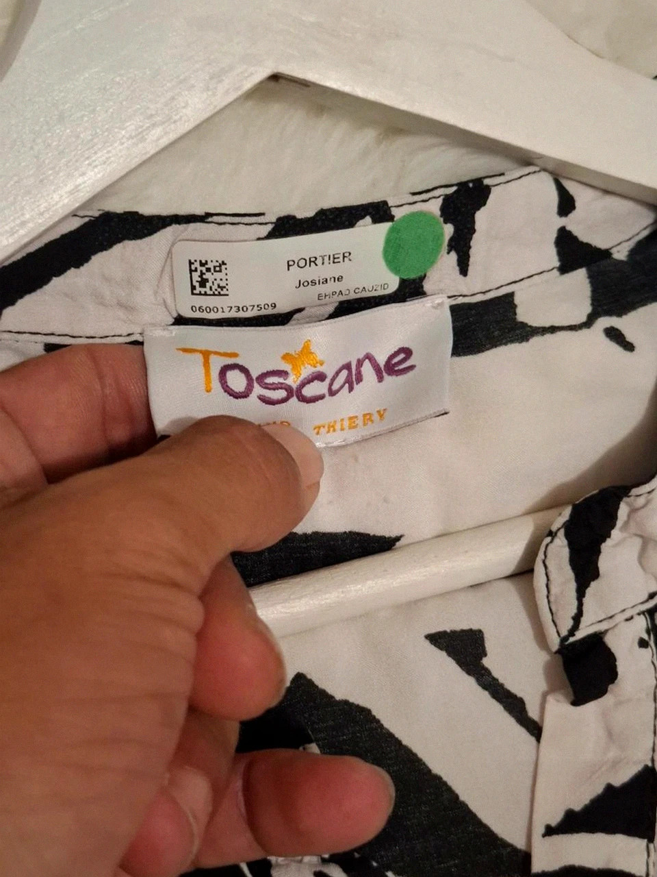 Léger Chemisier / Tunique Toscane - Imprimé Noir et Blanc - Manches 3/4 – Toscane – taille XL / 42 / 14 3