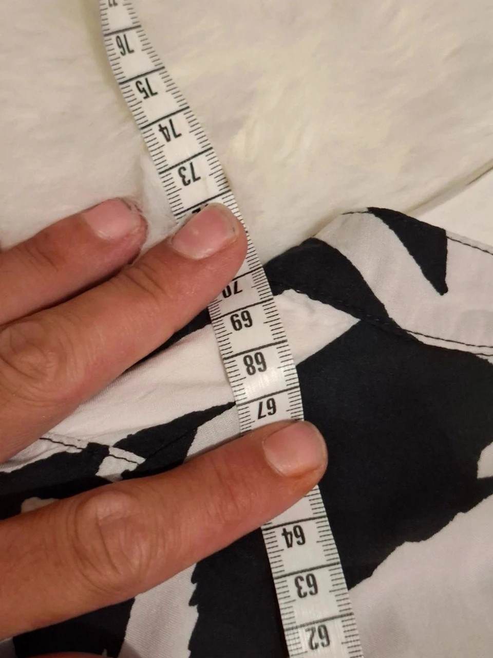 Léger Chemisier / Tunique Toscane - Imprimé Noir et Blanc - Manches 3/4 – Toscane – taille XL / 42 / 14 5