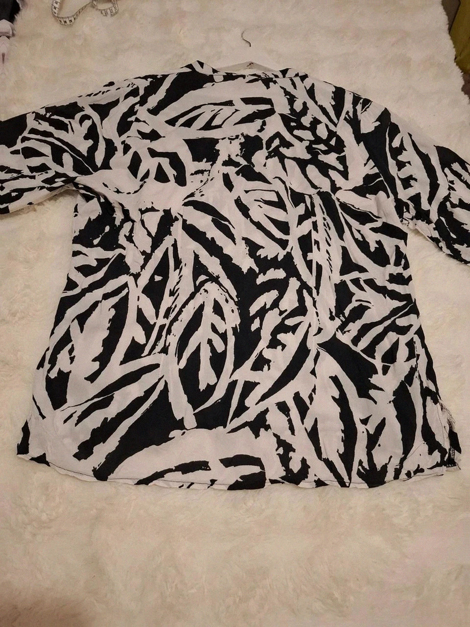 Léger Chemisier / Tunique Toscane - Imprimé Noir et Blanc - Manches 3/4 – Toscane – taille XL / 42 / 14 4