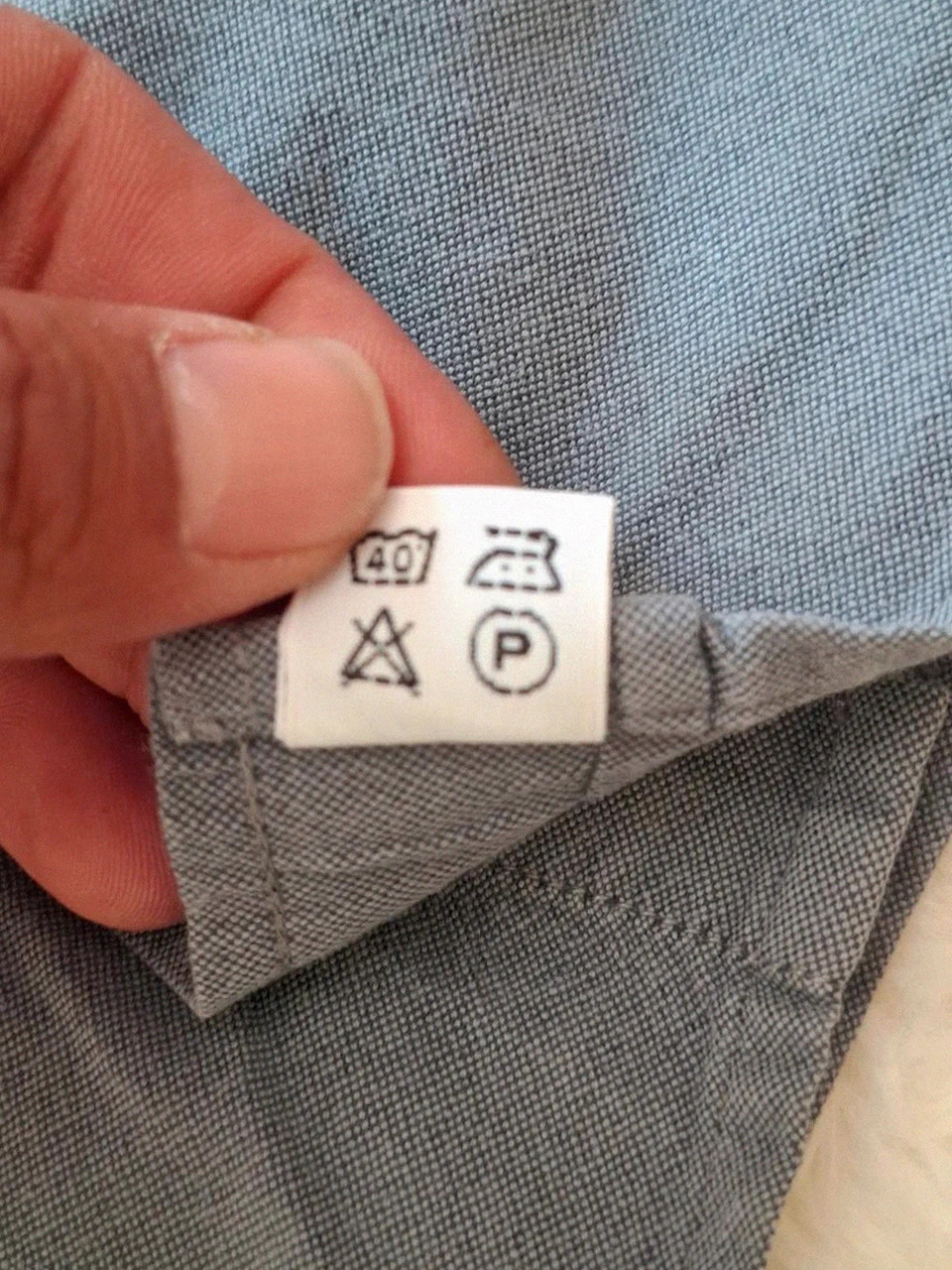 Chemise Azzaro Vintage (Loris Azzaro) - Bleu chiné / Gris - Manches longues - Taille 42 (16 1/2) – Azzaro – taille 42 cm 5