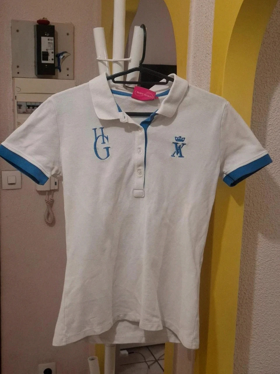 Polo Blanc et Bleu Vicomte A - Édition Jumping International de Valence - Taille 1 (S) – Vicomte Arthur – taille S / 36 / 8 2