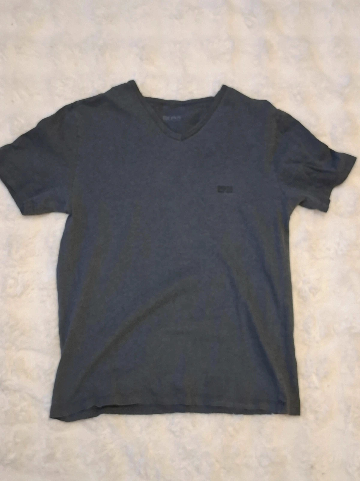 T-shirt Manches Courtes Col V Hugo Boss Gris Chiné T.L / L