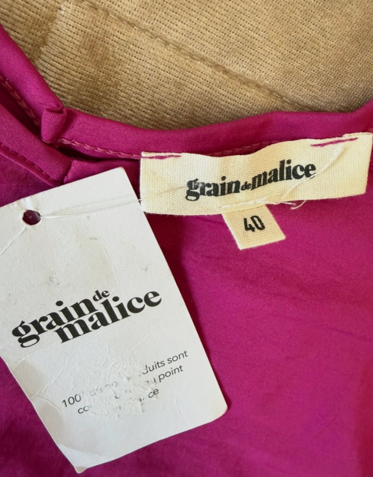 Top fuchsia Grain de Malice taille 40 neuf avec étiquette – Grain de Malic – taille L 2
