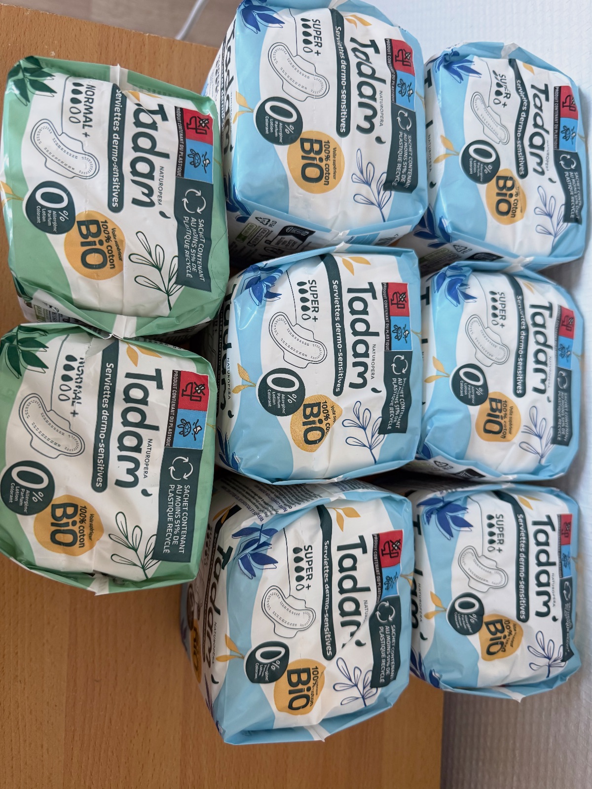 Lot de 8 paquets de serviettes hygiéniques Tadam’ Bio neufs – Tadam 2
