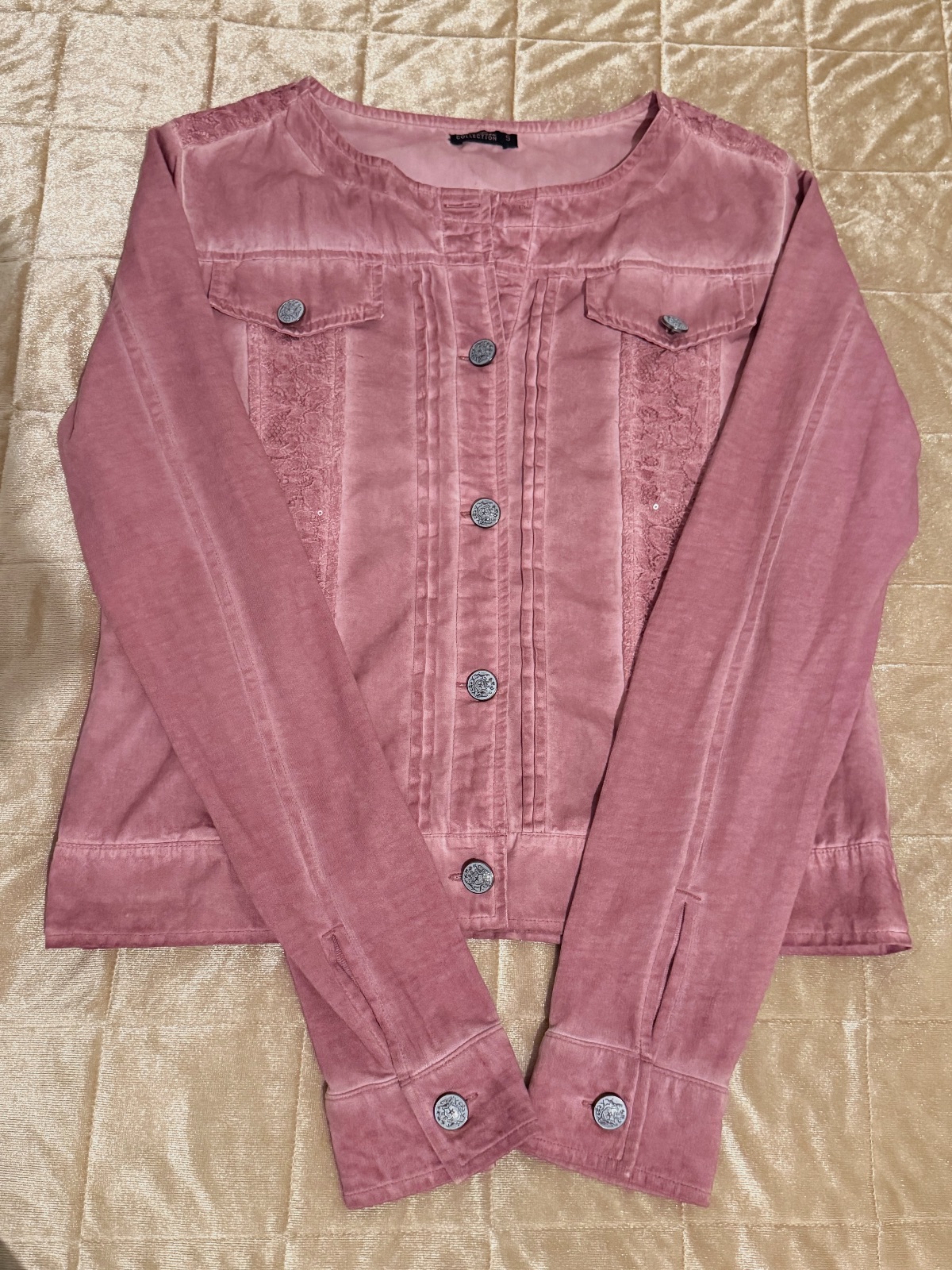 Veste rose femme taille S dentelle Laura Torelli – Laura torelli – taille S 2