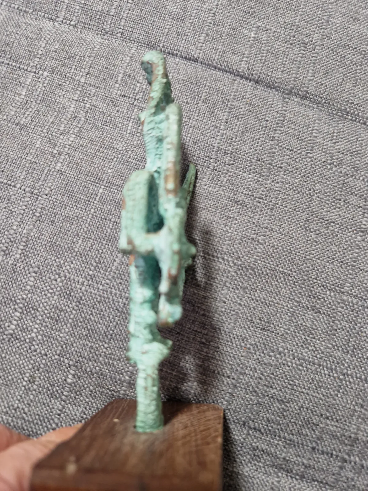 Bronze warrior statuette on wooden base – Hand made 5