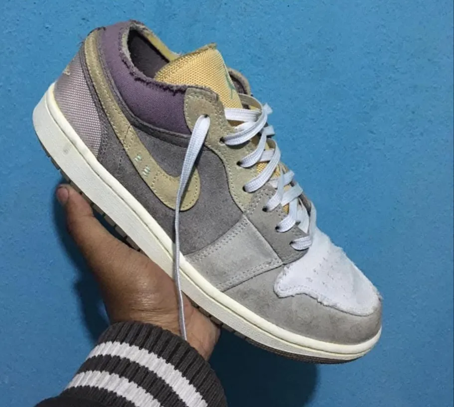 Zapatillas Jordan 1 gris y morado