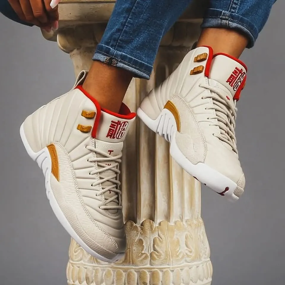 Jordan 12 Retro Weiß Gold Rot 6