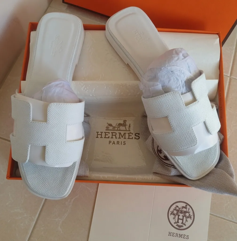 Sandales Hermès Oran blanches