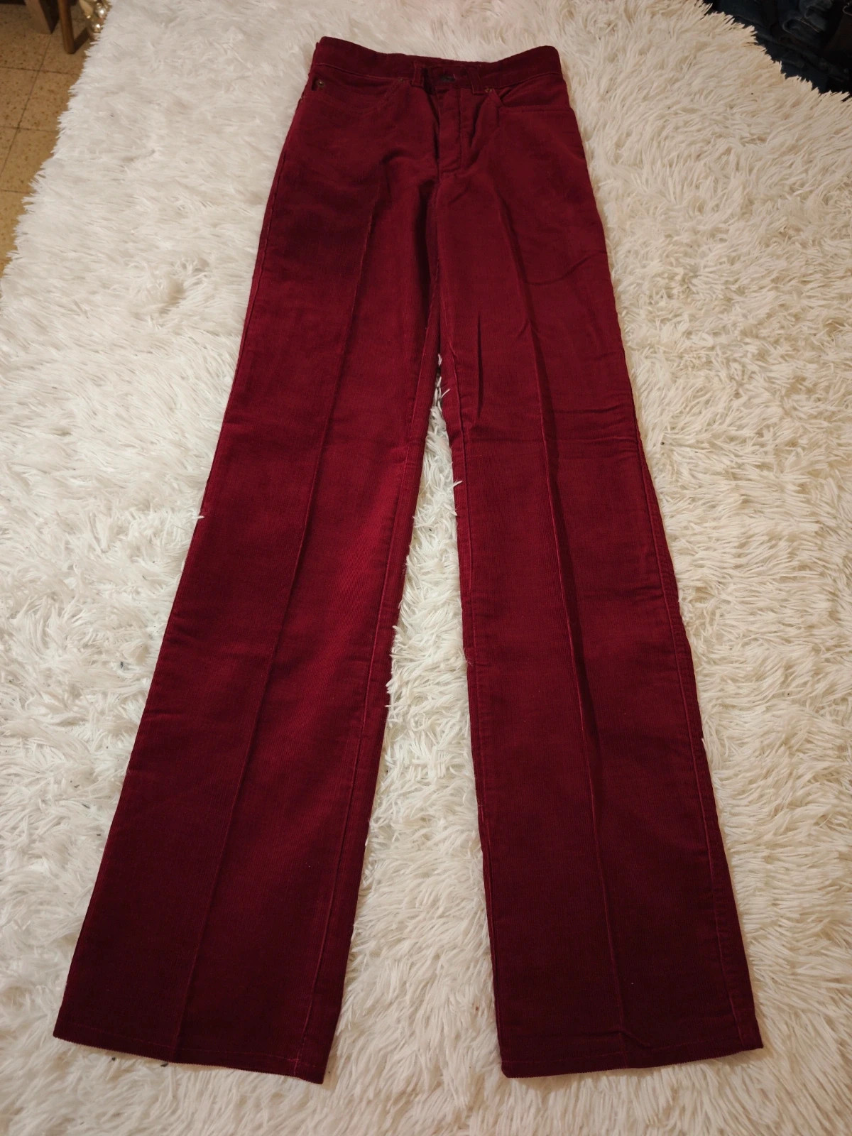 Pantalon velours bordeaux J.a.J. vintage collector patte d'éléphant Y2K – Vintage Dressing – taille XXXS / 30 / 2 4
