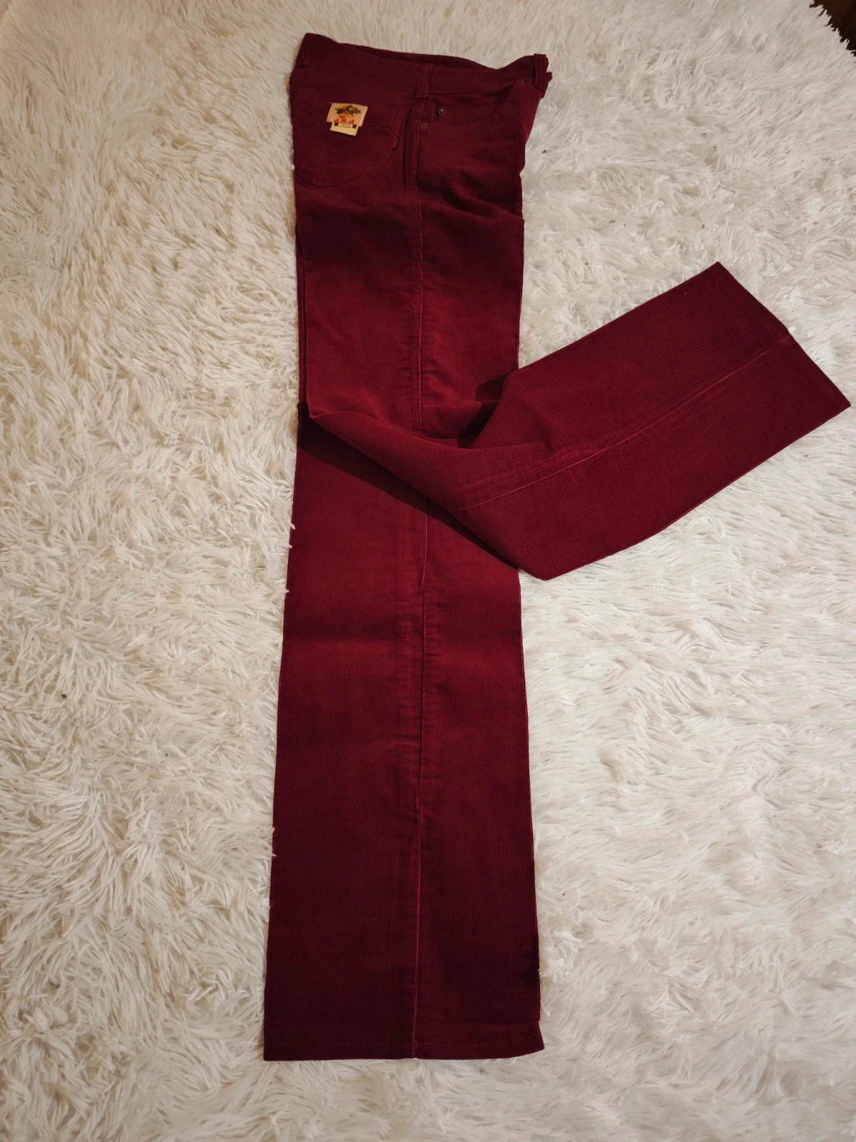 Pantalon velours bordeaux J.a.J. vintage collector patte d'éléphant Y2K