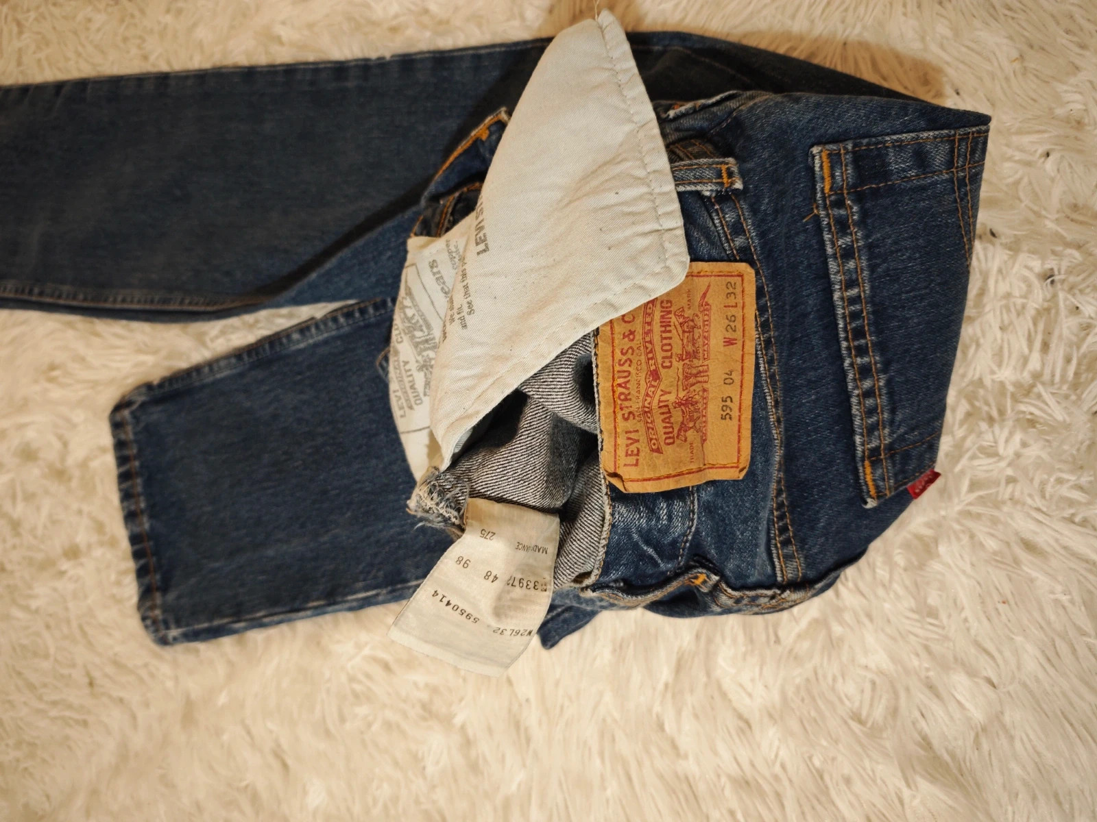 Jean Levi’s 595 Vintage Made in France 1998 – Coupe droite – Levi's – taille XXXS / 30 / 2 5