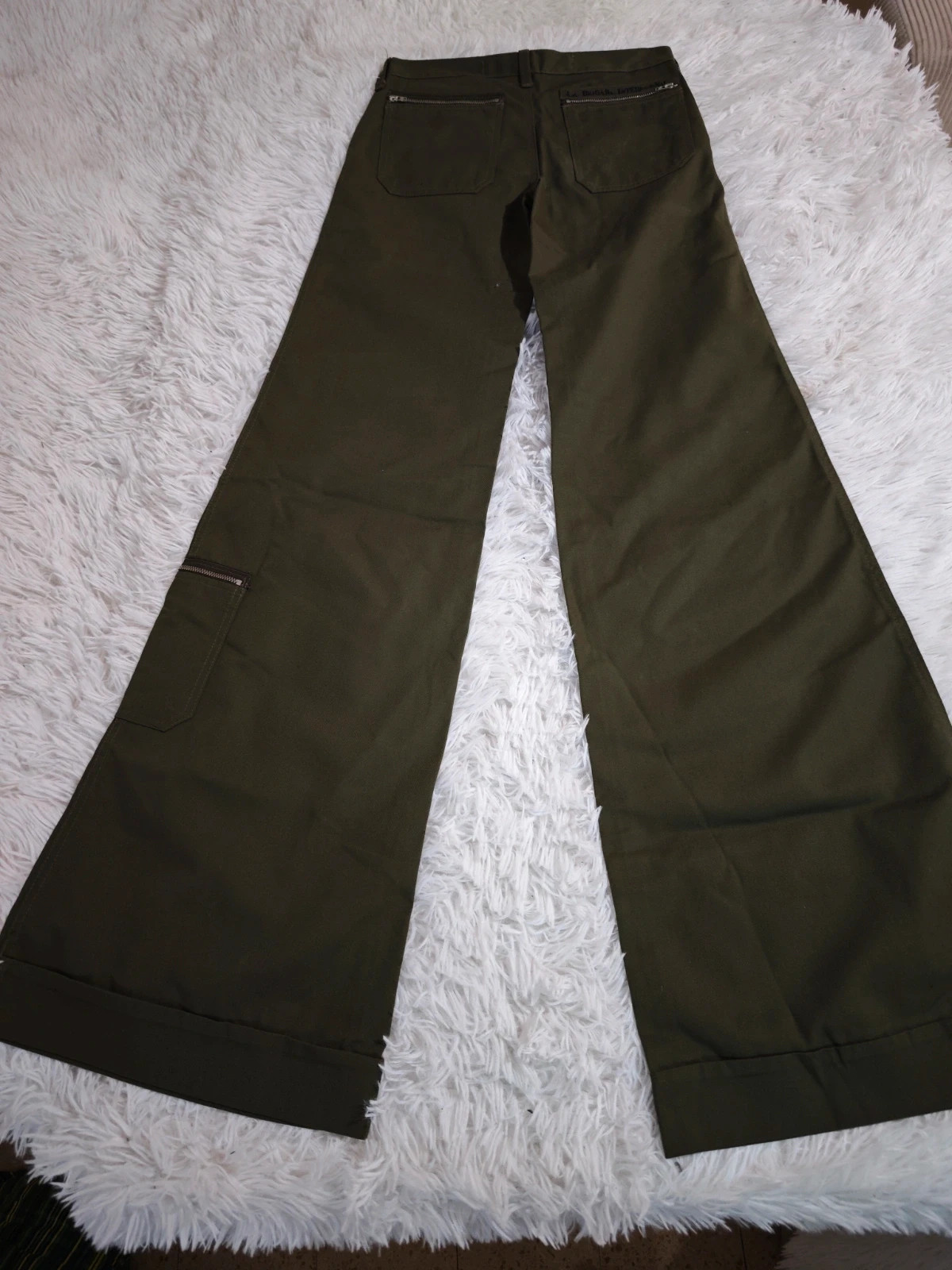 Pantalon kaki flare très évasé vintage – Ancienne collection – Vintage Dressing – taille XXS / 32 / 4 5