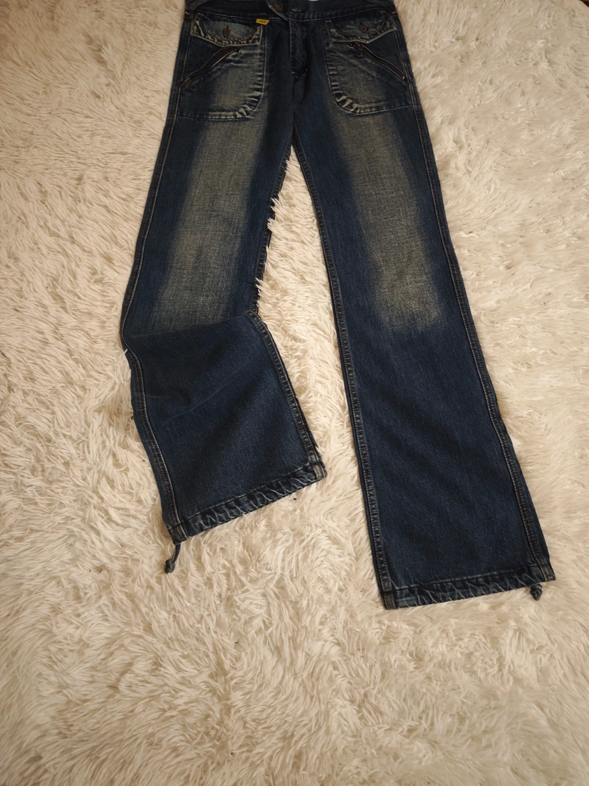 Jean Vintage Années 2000 Y2K Style Cargo à Zips Multiples Poches et Ourlets Ajustables à Lacets – Vintage Dressing – taille 36 2