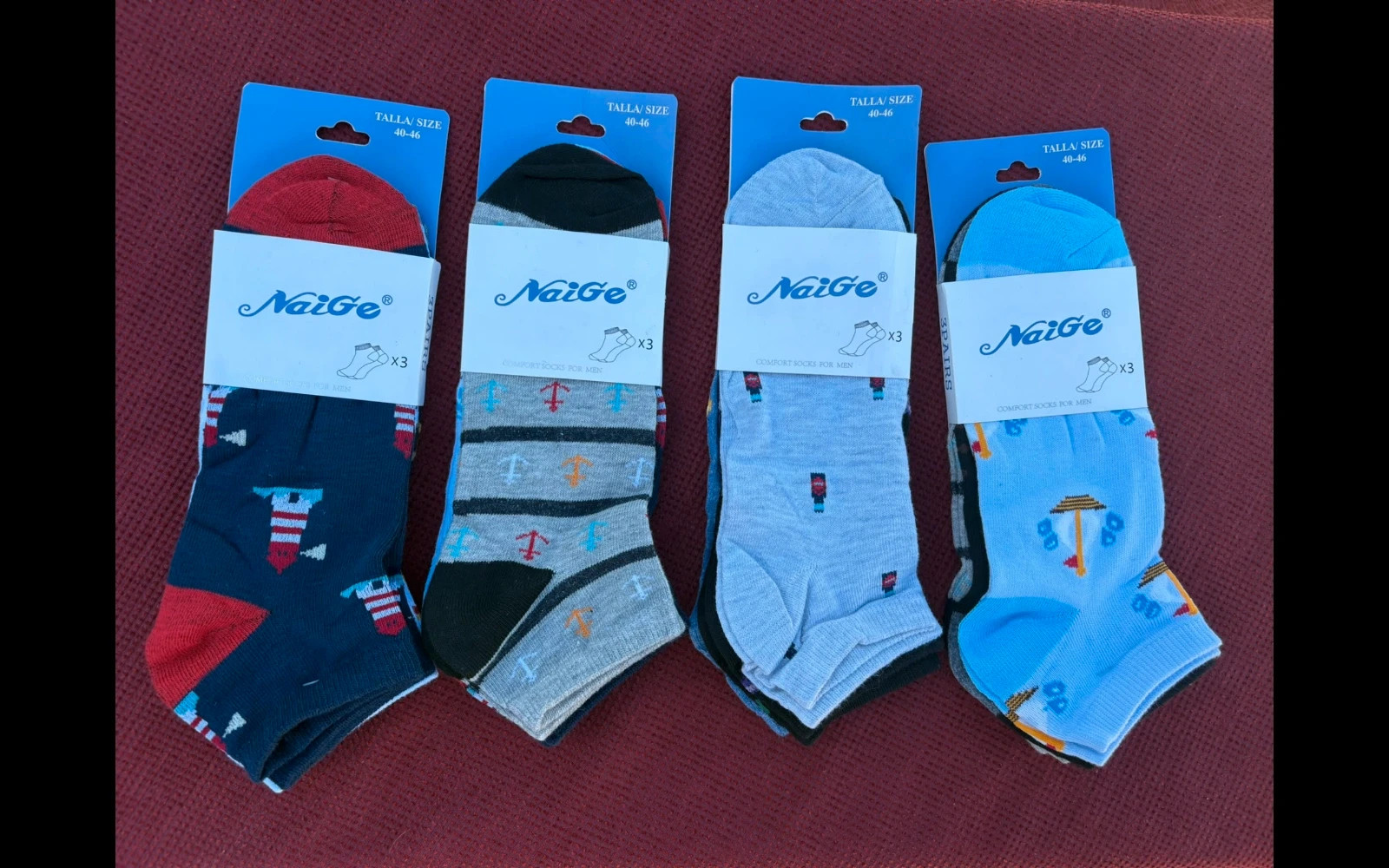 Calcetínes Tobillero variados 12 pares
