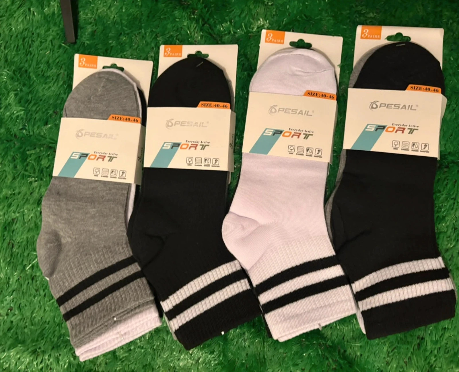 Calcetínes sport tricolor 12 pares