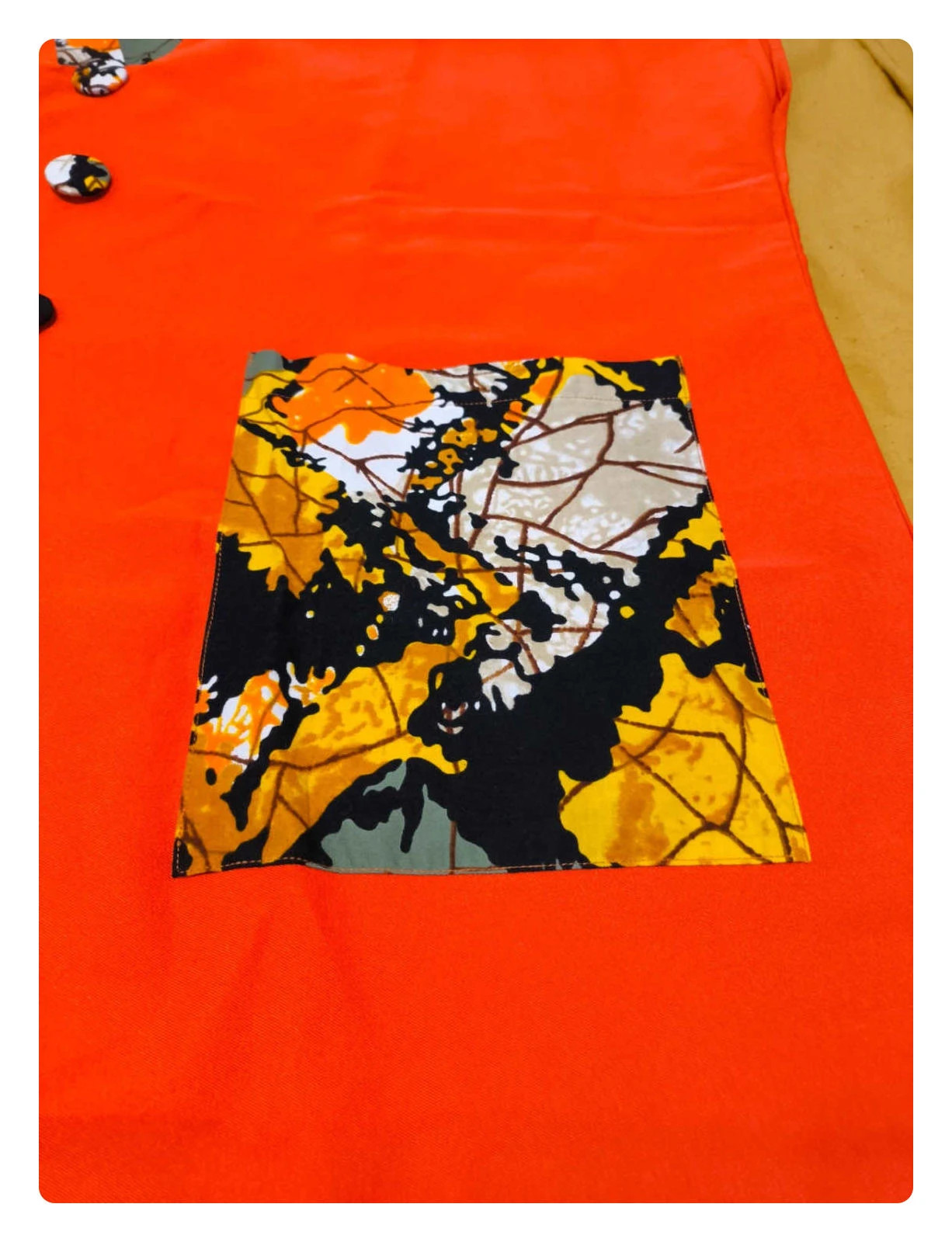 Robe longue orange lumineuse – style africain moderne – taille unique – taille Taille unique 3