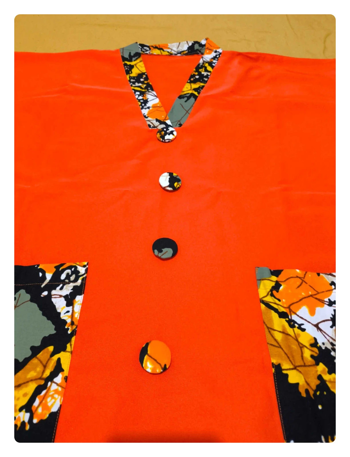 Robe longue orange lumineuse – style africain moderne – taille unique – taille Taille unique 4